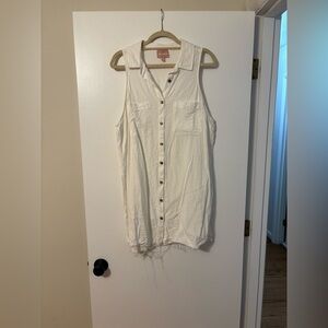 Show Me Your Mumu Basic Button Up Dress ~ White Linen
